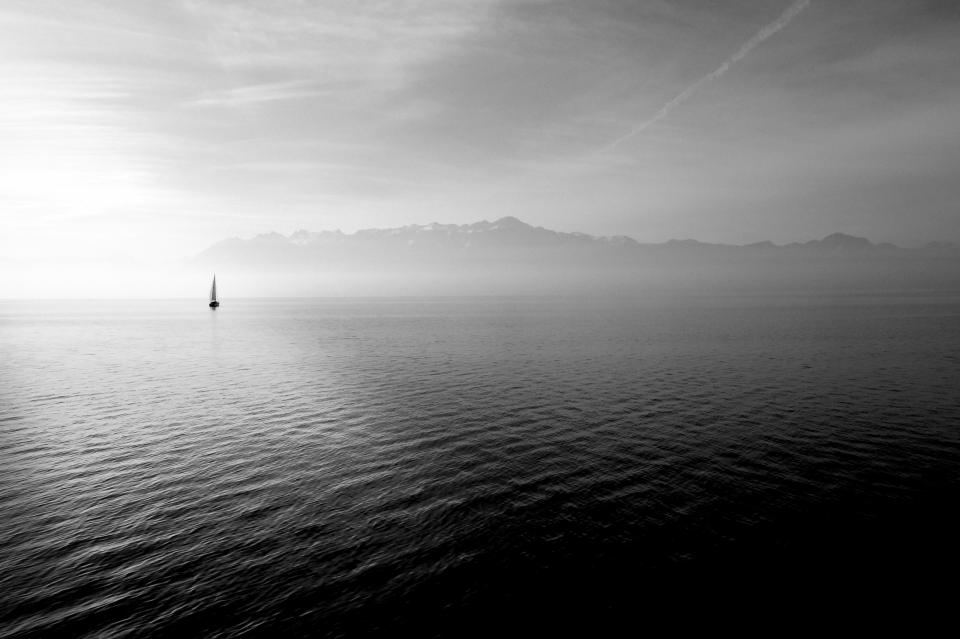 Black And White Sailboat