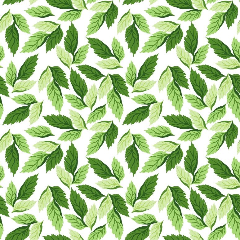 Seamless Leaf Pattern Vector Background