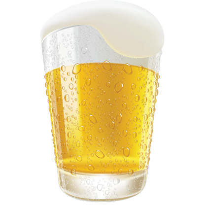 Lifelike Beer Glasses and Beer Bubbles Vector Graphic