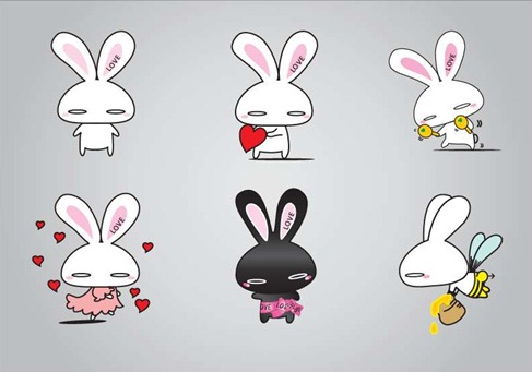 Rabbits Vector Illustration