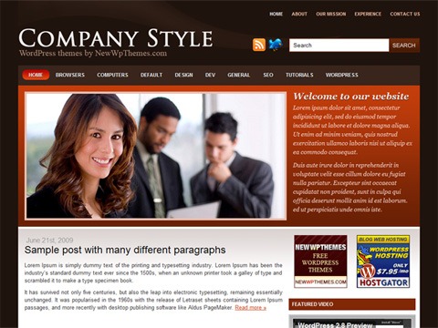 Free WordPress Theme - Company Style