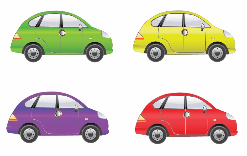 Set of Four Car Vector