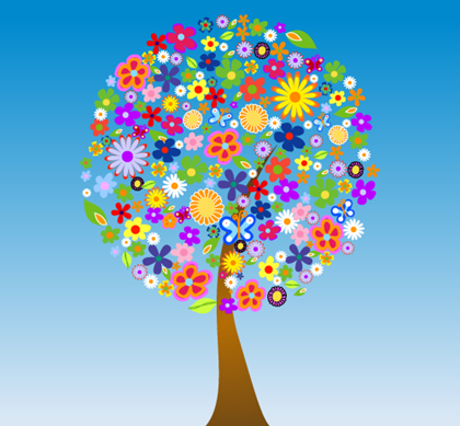Free Vector Flower Tree
