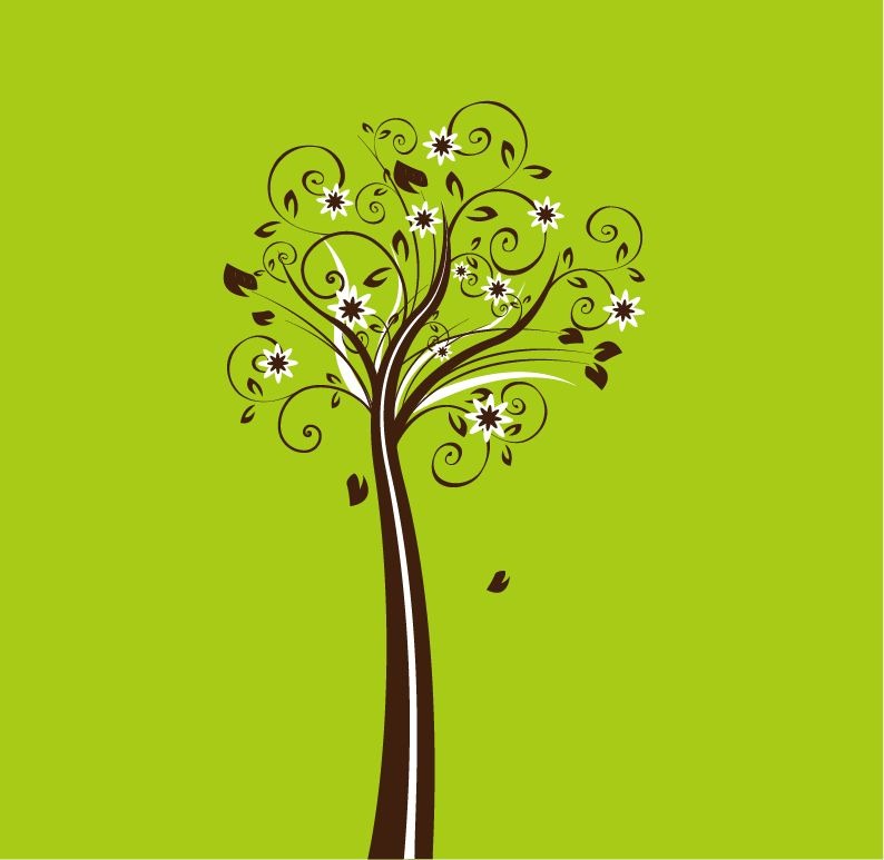 Vector Floral Tree
