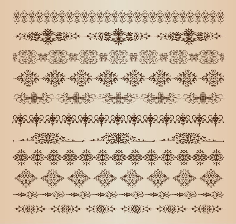 Vector Set of Border Decoration Elements