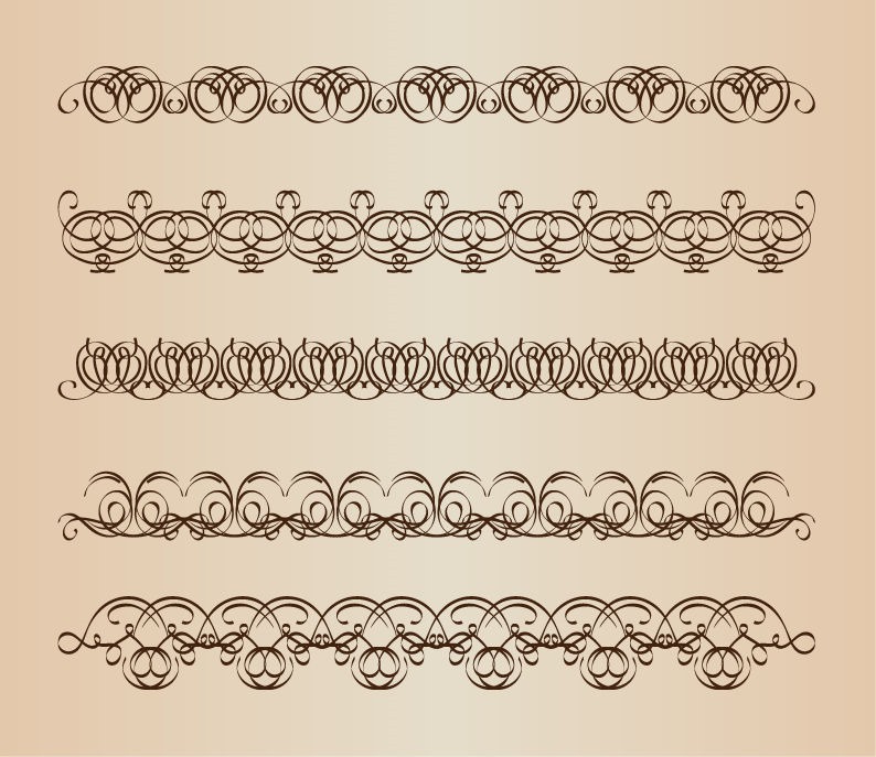 Decorative Calligraphic Borders Vector Set
