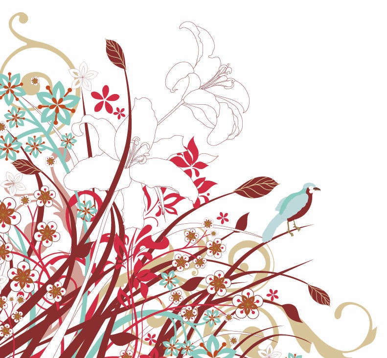 Abstract Floral Flowers Vector Graphic