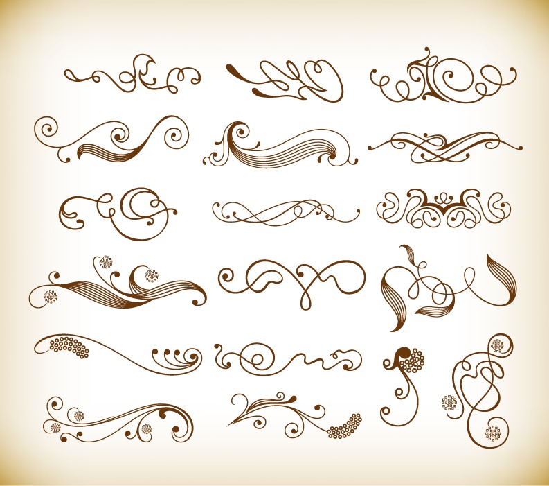 Vector Set of Decorative Elements for Design