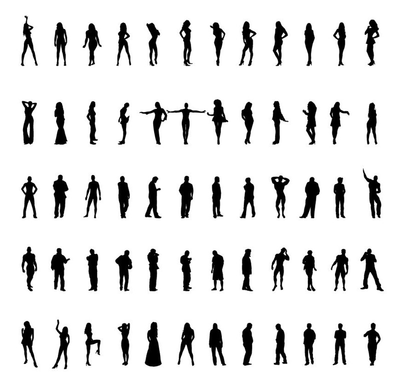 People Silhouettes Vector Set