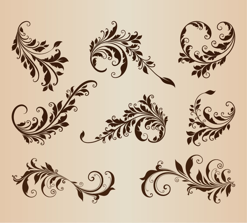 Vintage Design Elements Vector Set for Retro Design