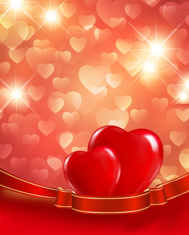 Valentines Day Red Love Background Vector Illustration