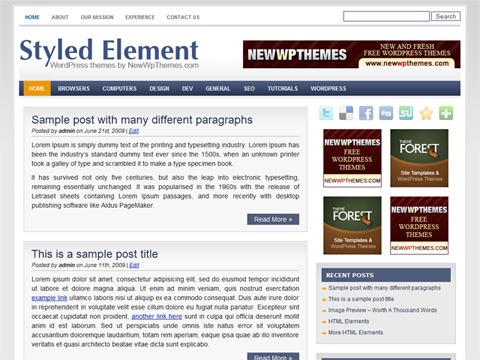 Free WordPress Theme - Styled Element