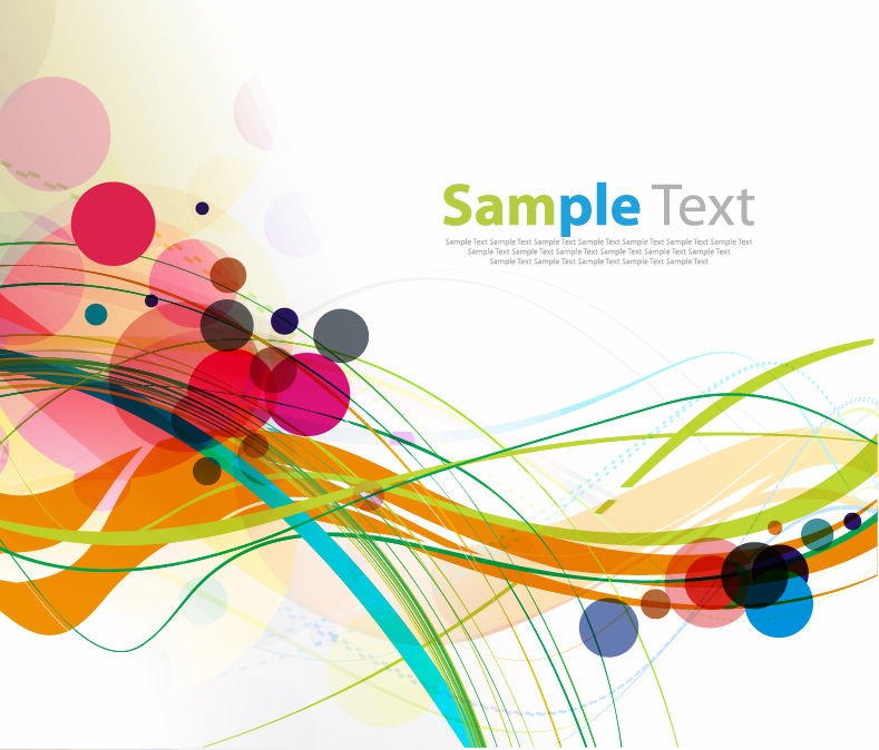 Abstract Colorful Rounds and Waves Background Vector Graphic