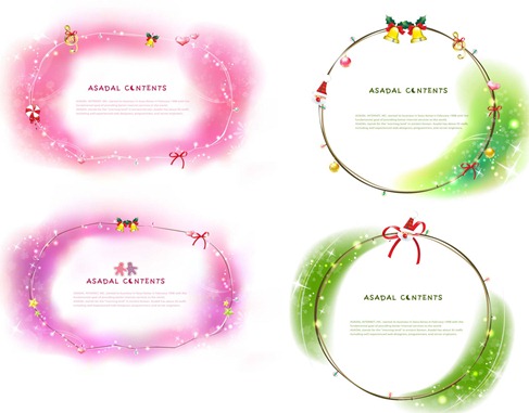 4 Christmas Fantasy Border Vector Images