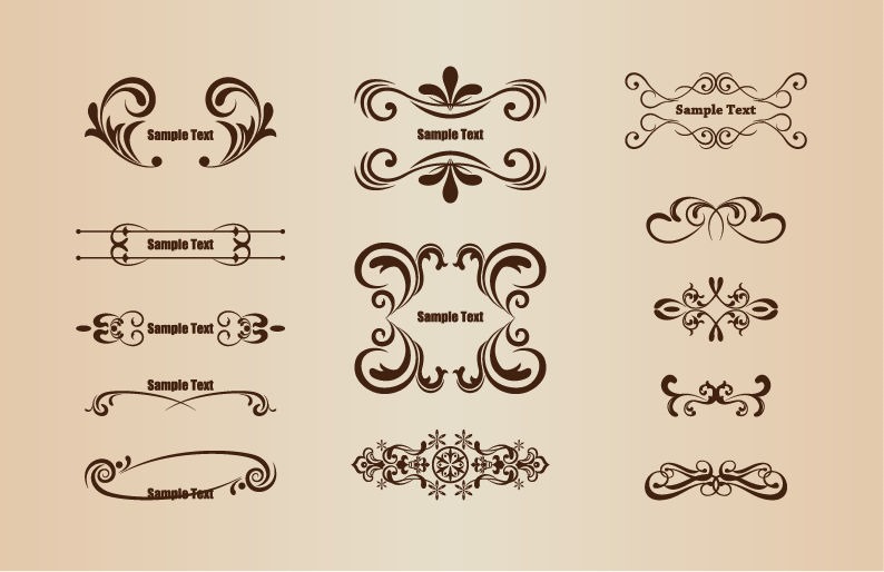 Vector Set of Floral Design Elements