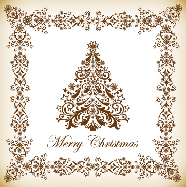 Vintage Christmas Tree Vector Illustration