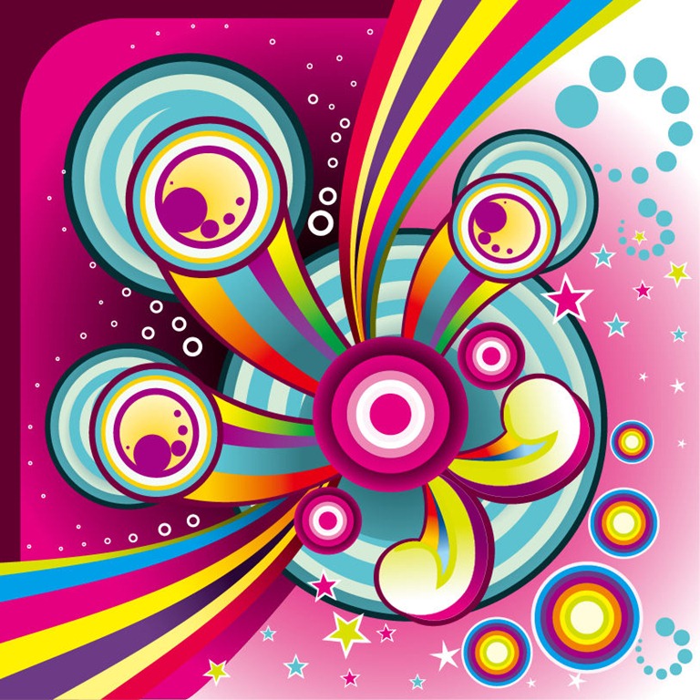 Free Wonderful Colorful Background Vector Graphic Set