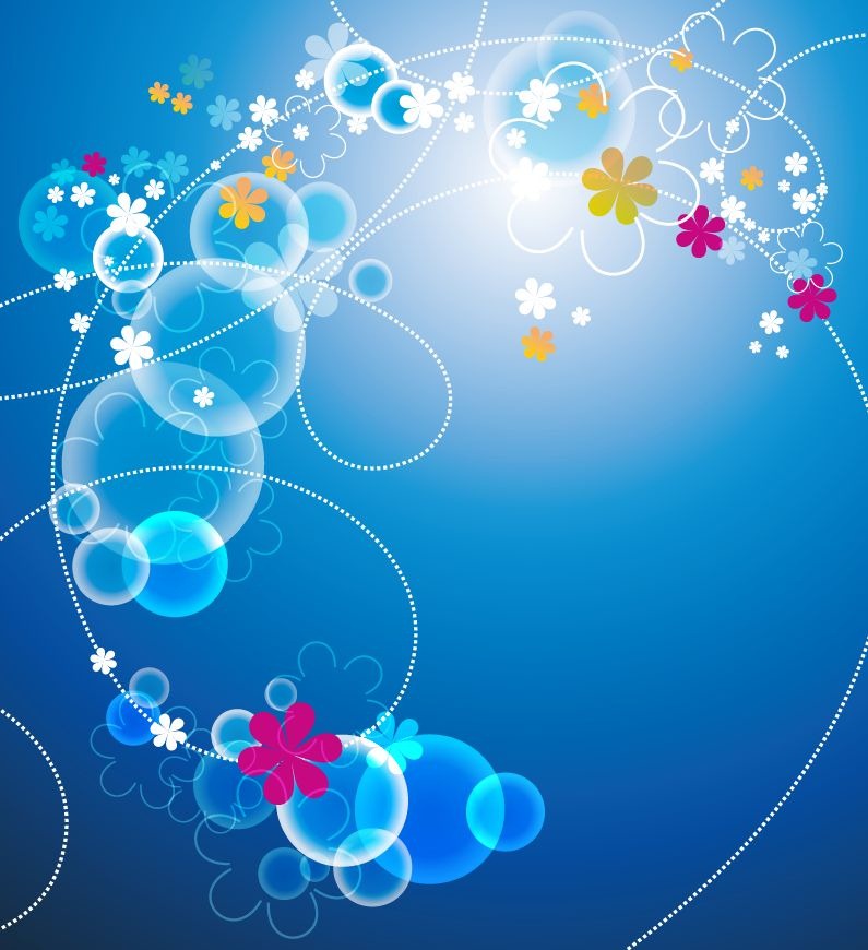 Abstract Blue Floral Vector Background