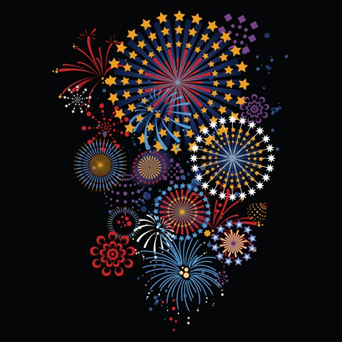5 Vector brilliant fireworks