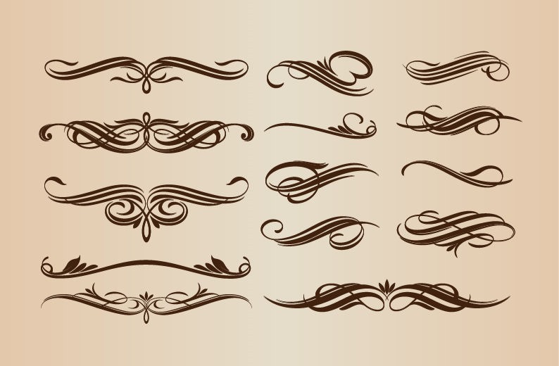 Calligraphic Elements Vector Set for Design