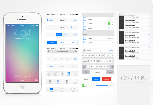 Free iOS 7 UI Kit