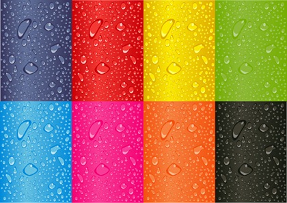 Colored Water Droplets Vector