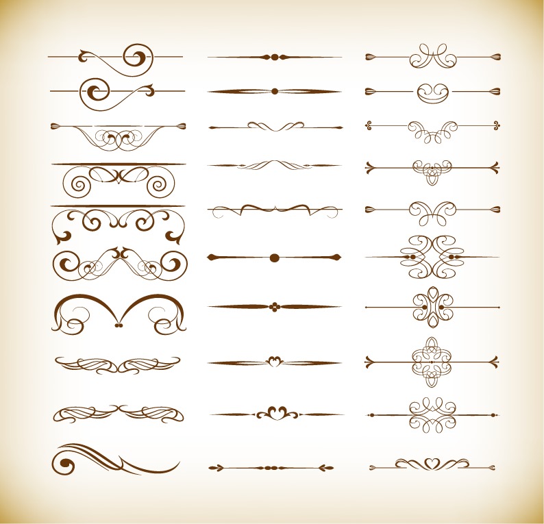 Vector Set of Calligraphic Design Decor Elements