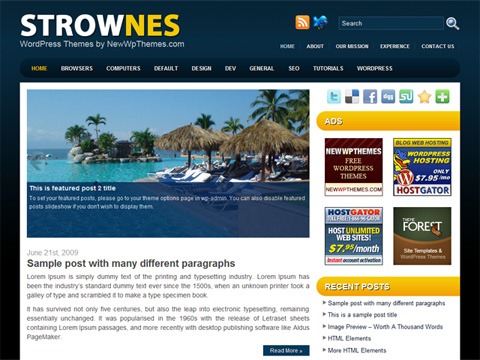 Free WordPress Theme - Strownes