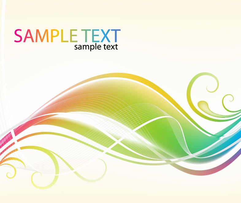 Abstract Colorful Swirl Waves Vector Background