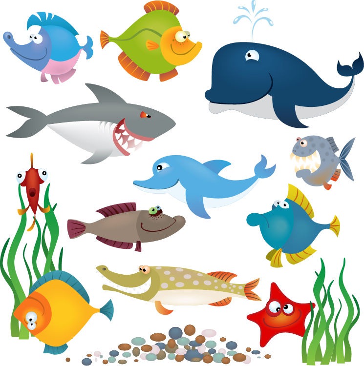 Sea Animals Vector Set