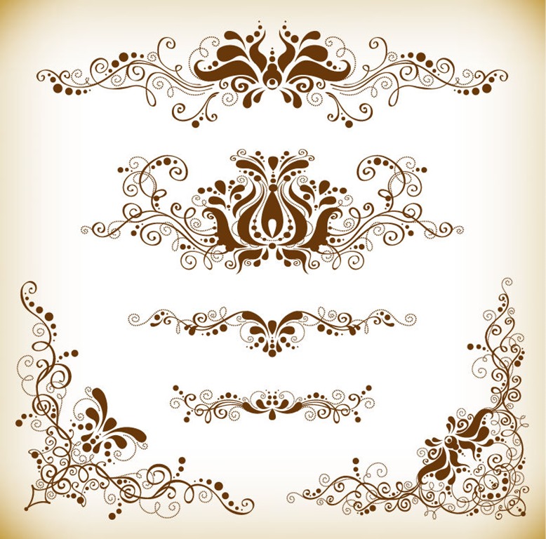 Vintage Design Element Vector Graphis Set