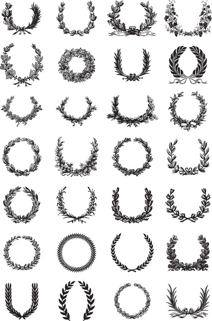 Ornate Wreath Vector Set