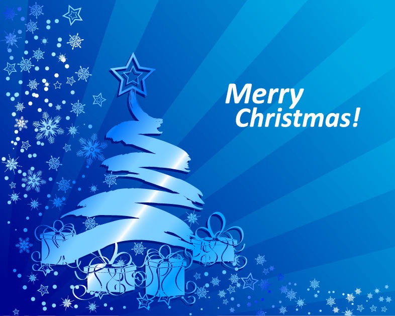 Abstract Blue Christmas Background Vector Illustration