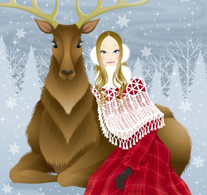 Winter Girls Vector