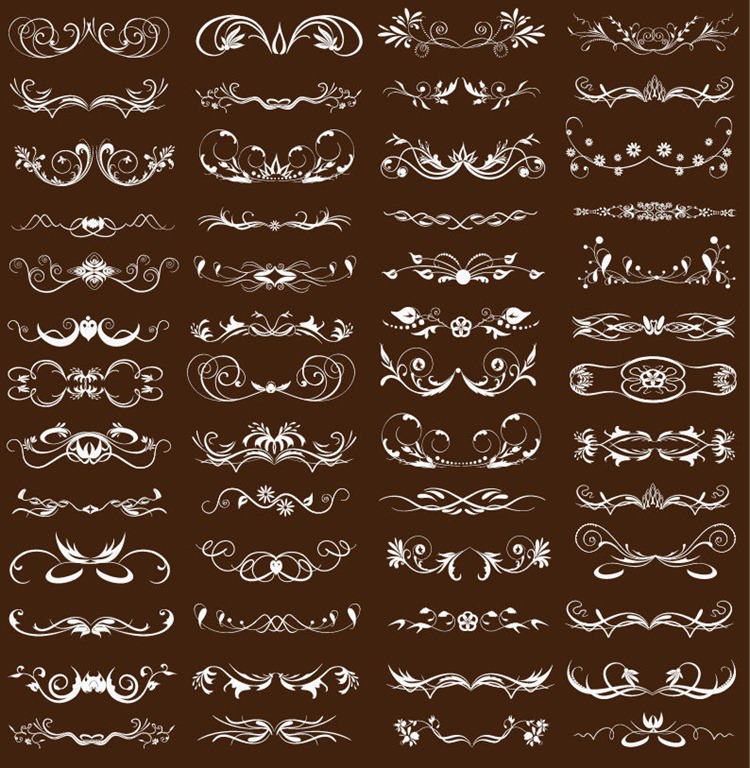 Vector Set of Vintage Floral Design Elements