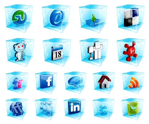 Web-Style Frozen 3D Vector Icons
