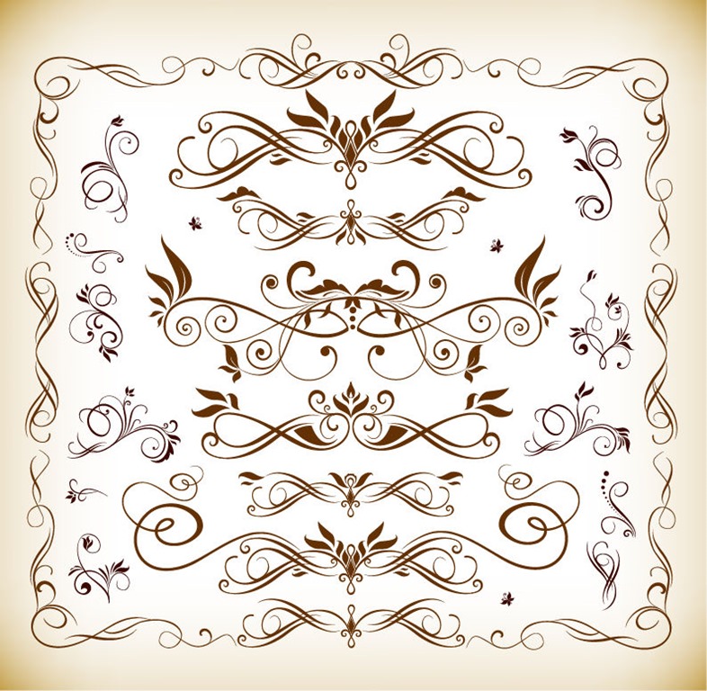 Floral Design Elements Vector Illustration