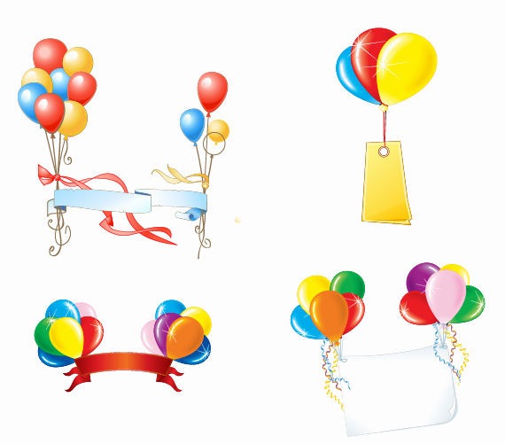Beautiful Party Balloons Vector