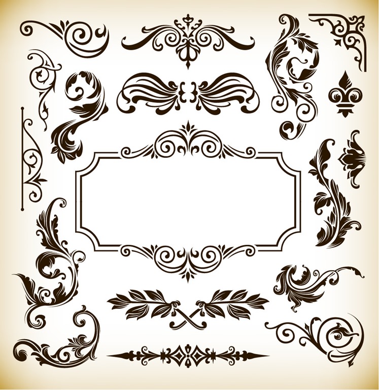 Vintage Pattern Frame Decoration Vector Graphics