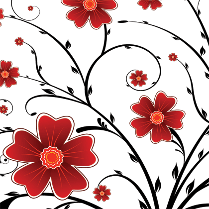 Red Flower Floral Background Vector Graphics
