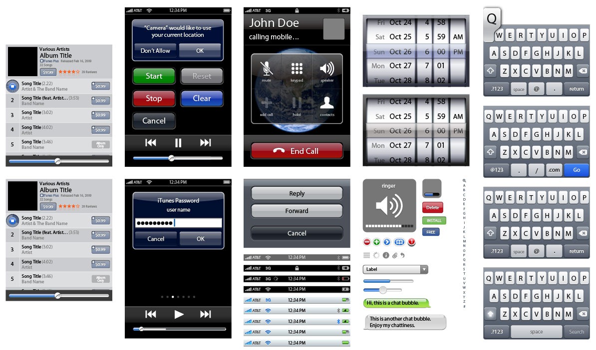 iPhone UI Vector Elements