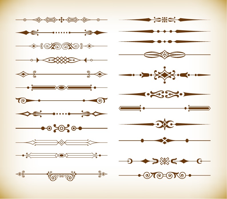 Vector Set of Vintage Design Divider Elements
