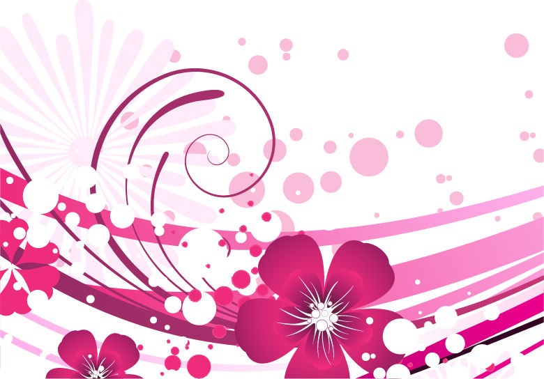 Pink Flower with Abstract Background Vector Graphic
