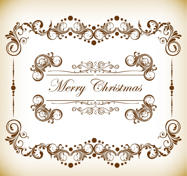 Vintage Christmas Frame Vector Illustration