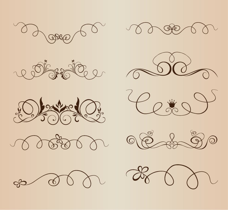 Vector Set of Vintage Calligraphic Elements