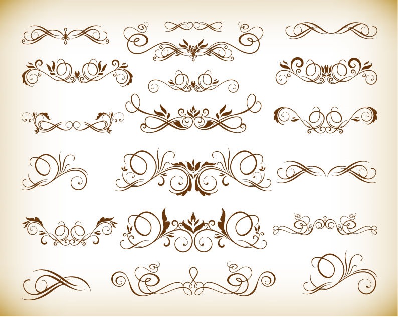 Ornament Desgin Floral Elements Vector Illustration