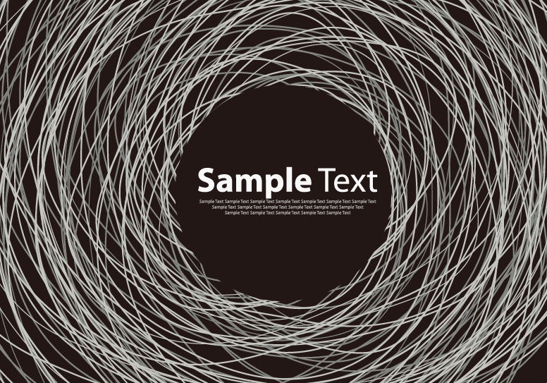 White Messy Lines on Black Background