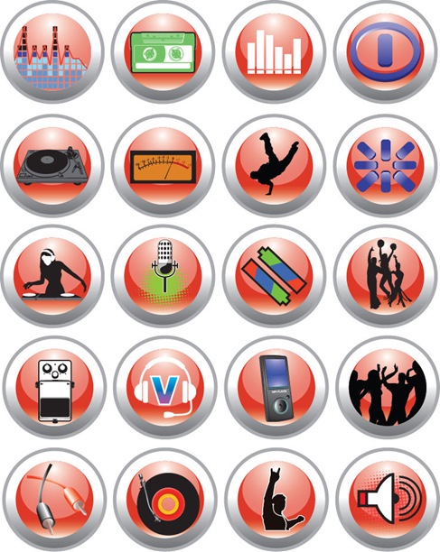 Free Vector Music and Nightlife Icon Set