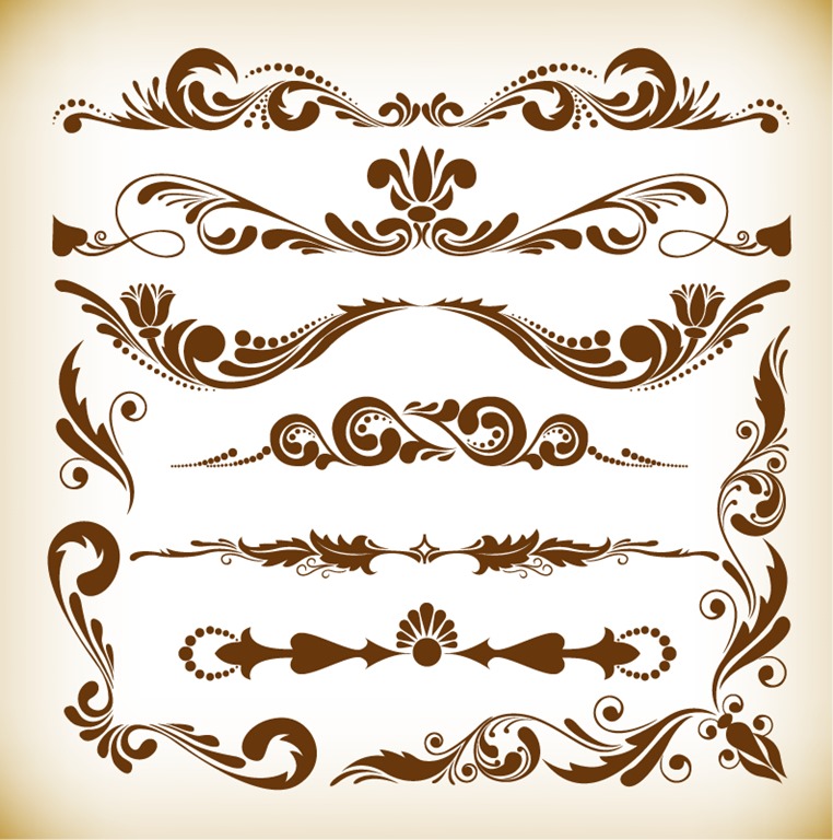 Vector Illustration Set of Vintage Ornament Elements