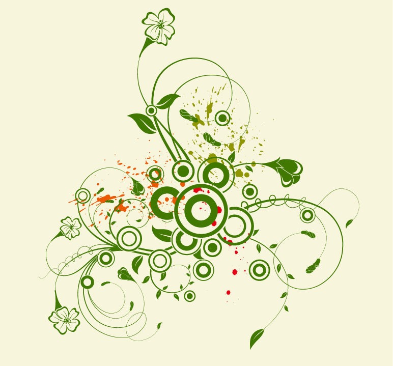 Abstract Green Floral Vector Graphic